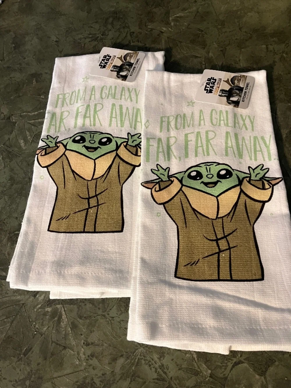 STAR WARS GROGU OFFICIAL Disney Mandalorian set of 2 dish towels 100% cotton